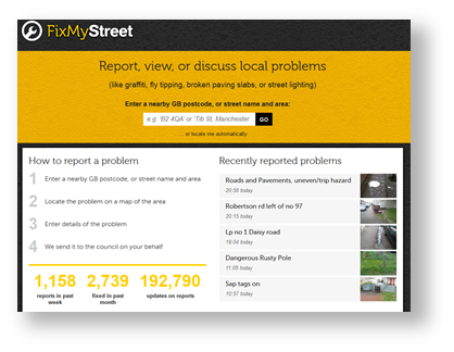 fixmystreet (dans une nouvelle fenêtre) fixmystreet